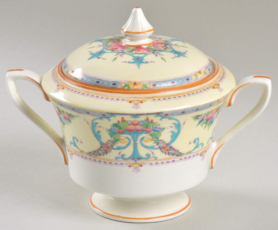 Buckingham Blue Sugar Bowl & Lid by Royal Worcester-1