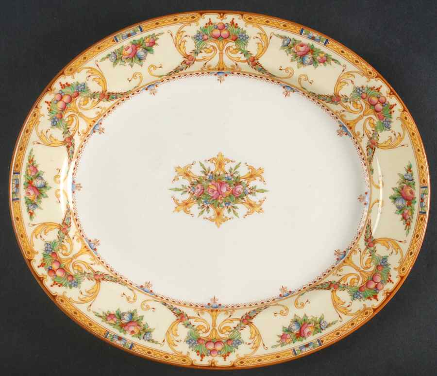 Buckingham Yellow 11" Oval Serving Platter by Royal Worcester-1