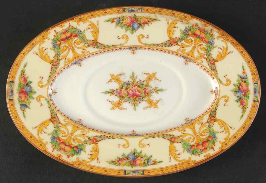 Buckingham Yellow Underplate for Gravy Boat by Royal Worcester-1