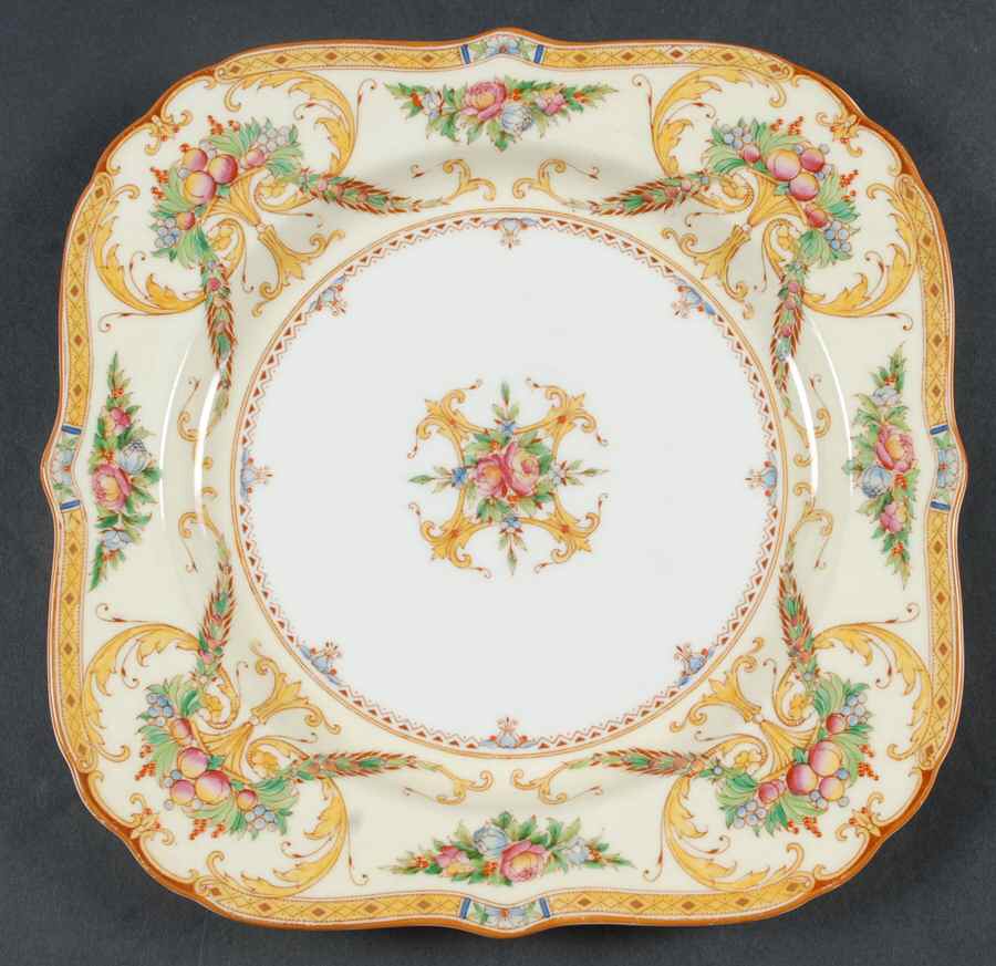 Buckingham Yellow Square Luncheon Plate by Royal Worcester-1