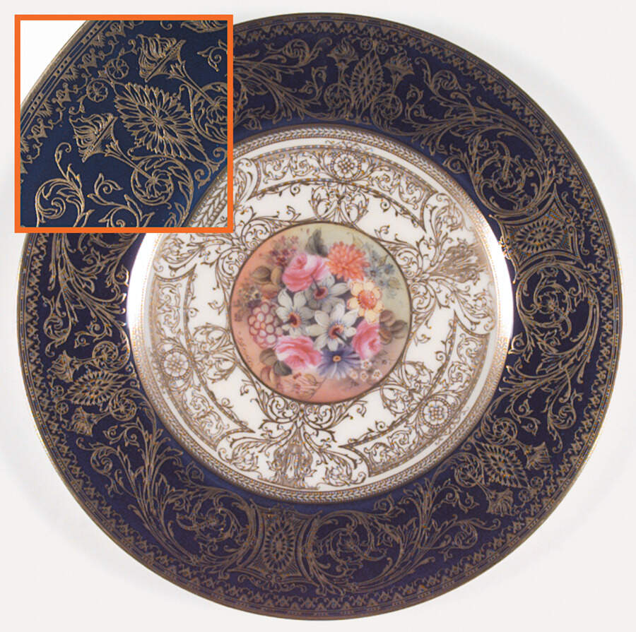 C1167 (Cobalt Band) Dinner Plate by Royal Worcester-1