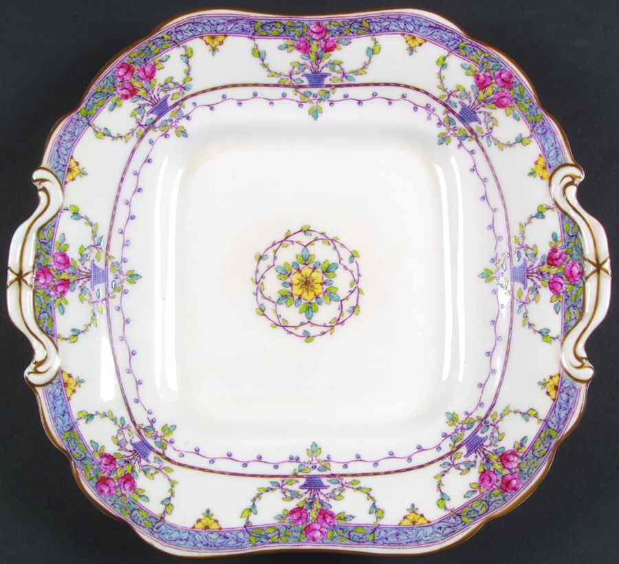 C662 Square Handled Cake Plate by Royal Worcester-1