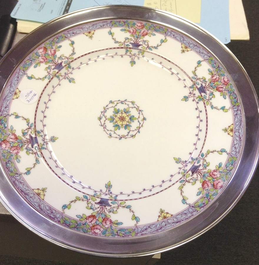 C662 Sterling Rim Dinner Plate by Royal Worcester-1