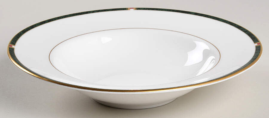 Carina Green Rim Soup Bowl by Royal Worcester-1