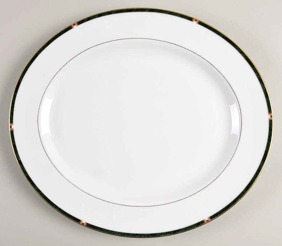 Carina Green 13" Oval Serving Platter by Royal Worcester-1