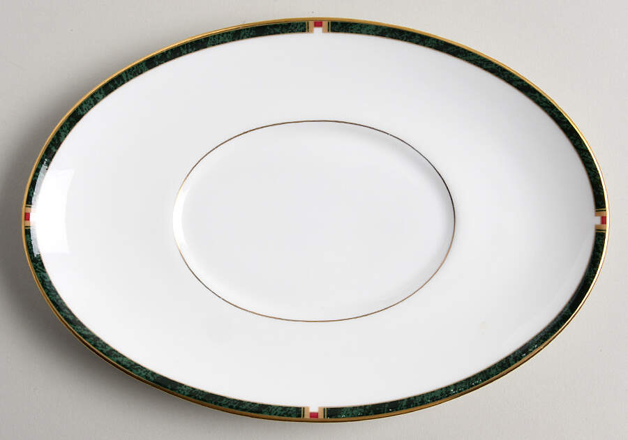 Carina Green Underplate for Gravy Boat by Royal Worcester-1