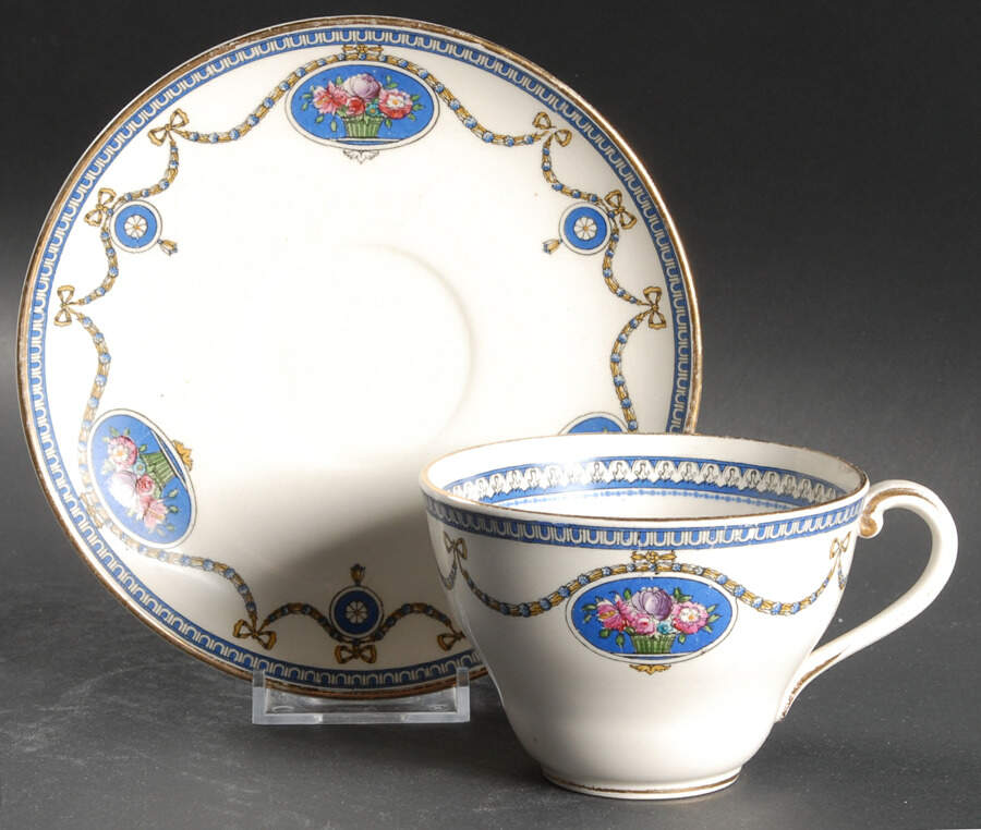Cameo Flat Cup & Saucer Set by Royal Worcester-1