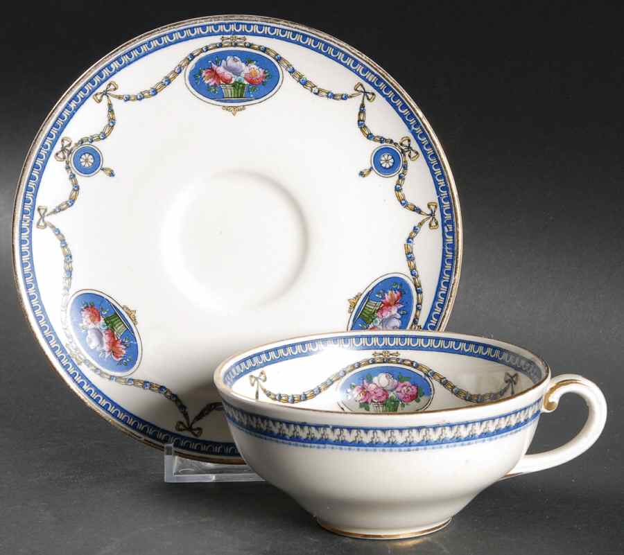 Cameo Flat Cup & Saucer Set by Royal Worcester-1