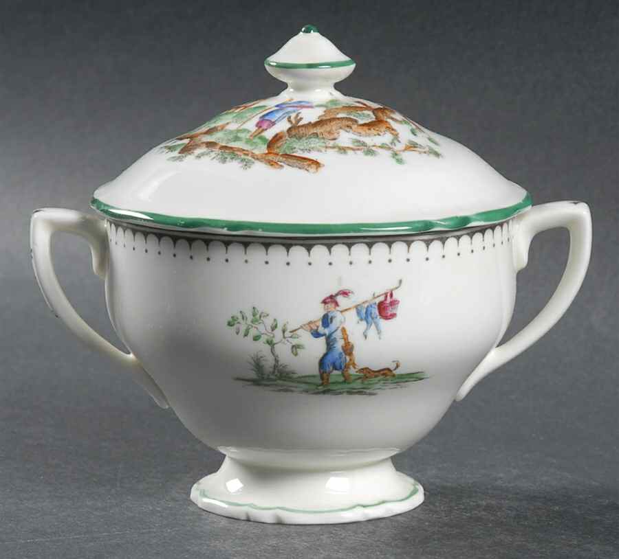 Canton Sugar Bowl & Lid by Royal Worcester-1