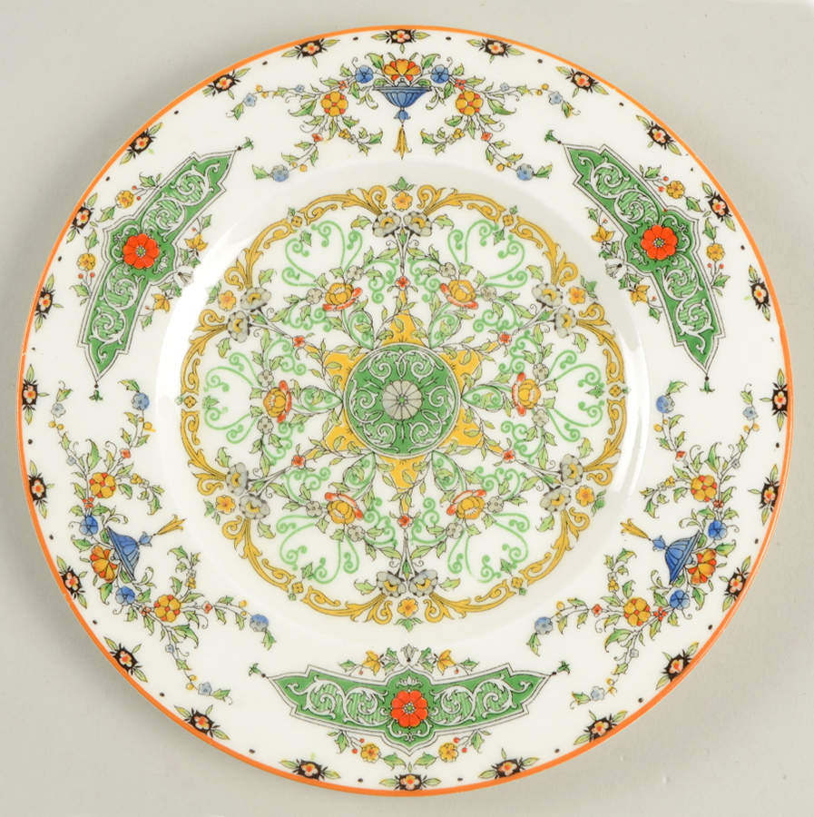 Canopic (Red Flowers and Green) Salad Plate by Royal Worcester-1