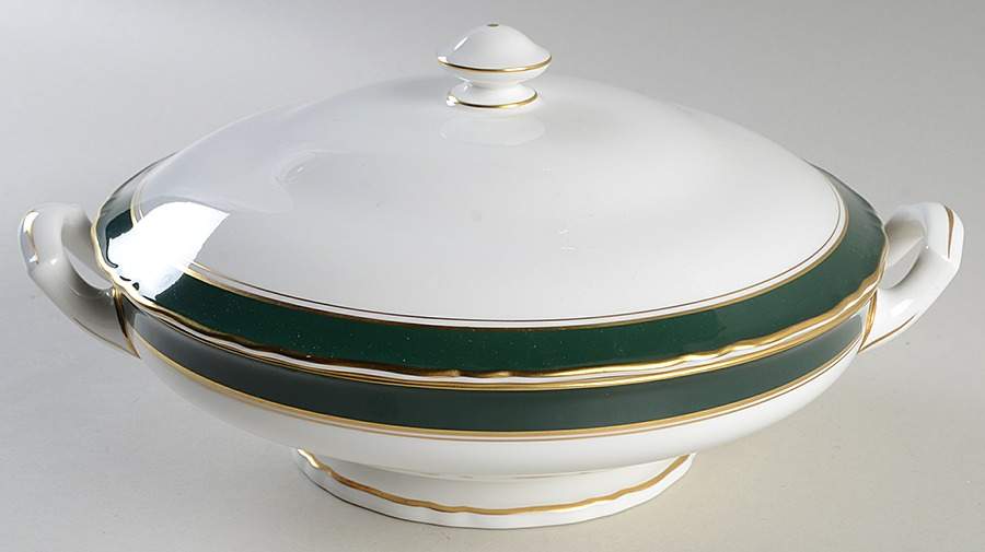 Cavendish Leather Green Round Covered Vegetable by Royal Worcester-1