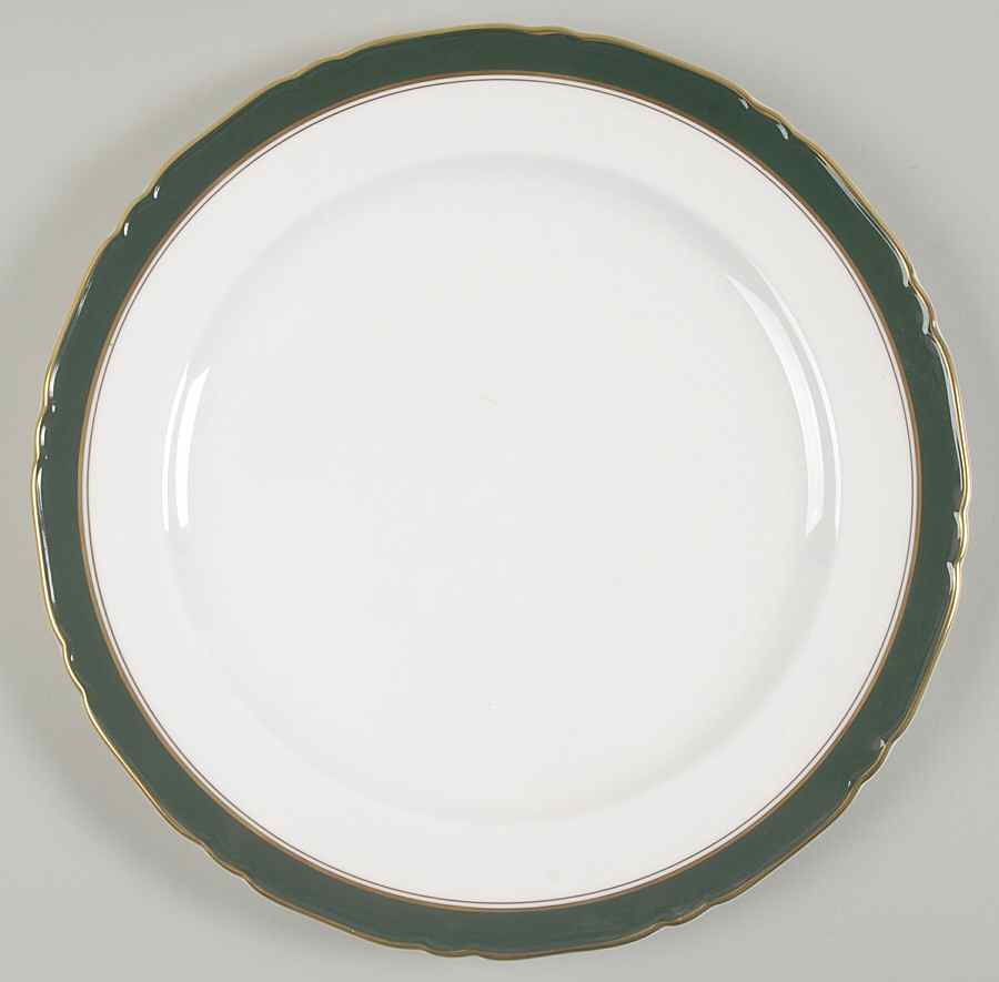 Cavendish Leather Green 12" Chop Plate (Round Platter) by Royal Worcester-1