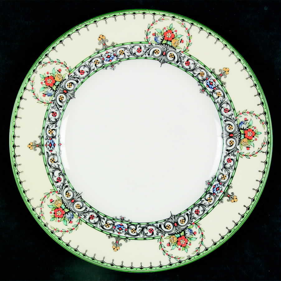 Chalons (Green Trim, No Center) Luncheon Plate by Royal Worcester-1