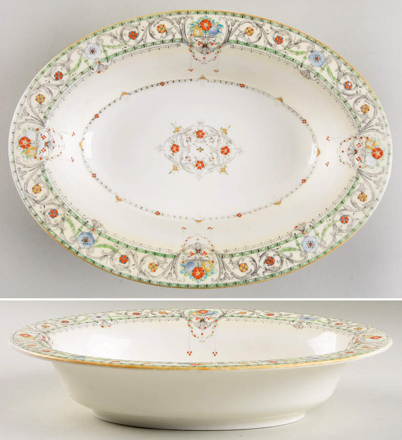 Chantilly 10" Oval Vegetable Bowl by Royal Worcester-1