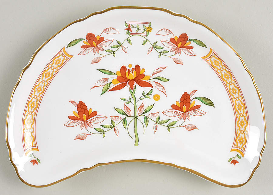 Chamberlain Orange Crescent Salad Plate by Royal Worcester-1