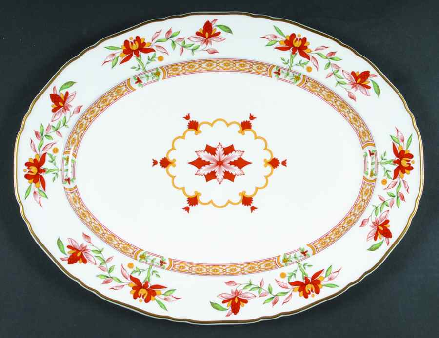 Chamberlain Orange 15" Oval Serving Platter by Royal Worcester-1