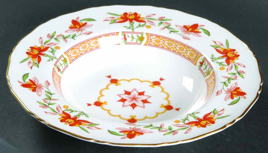 Chamberlain Orange Rim Soup Bowl by Royal Worcester-1