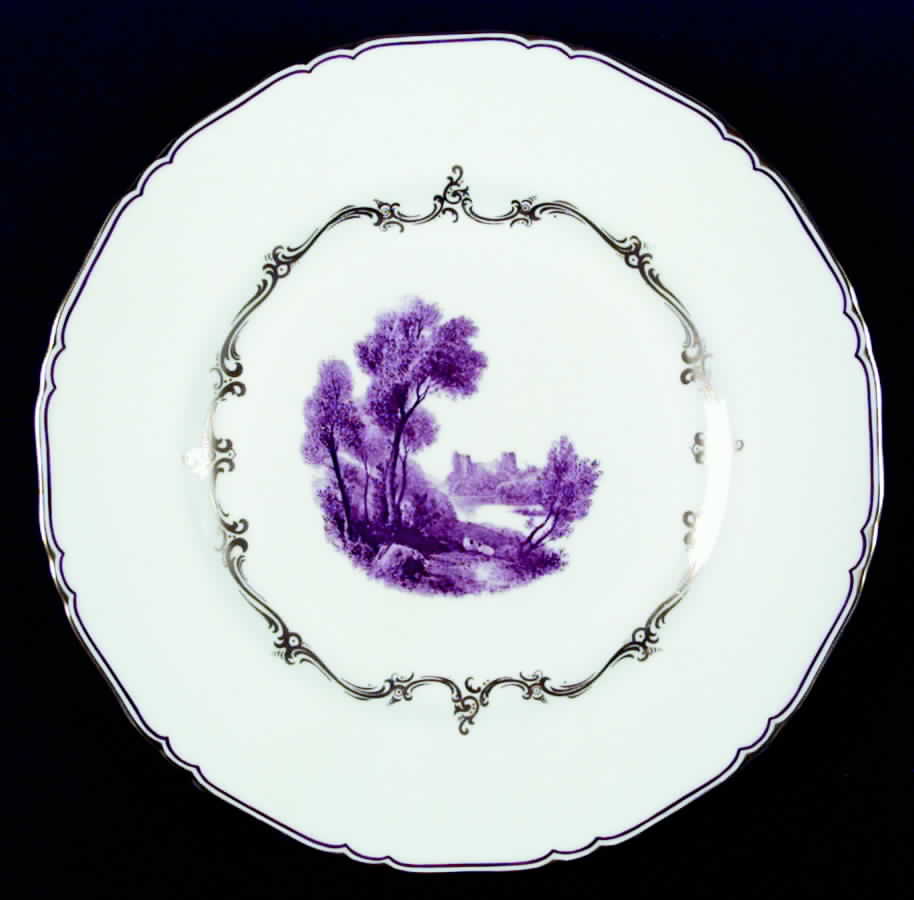 The Chamberlain Purple (Z184 1/2) Dinner Plate by Royal Worcester-1