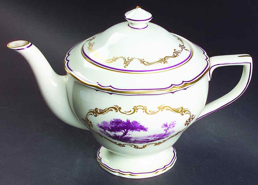 The Chamberlain Purple (Z184 1/2) Teapot & Lid by Royal Worcester-1