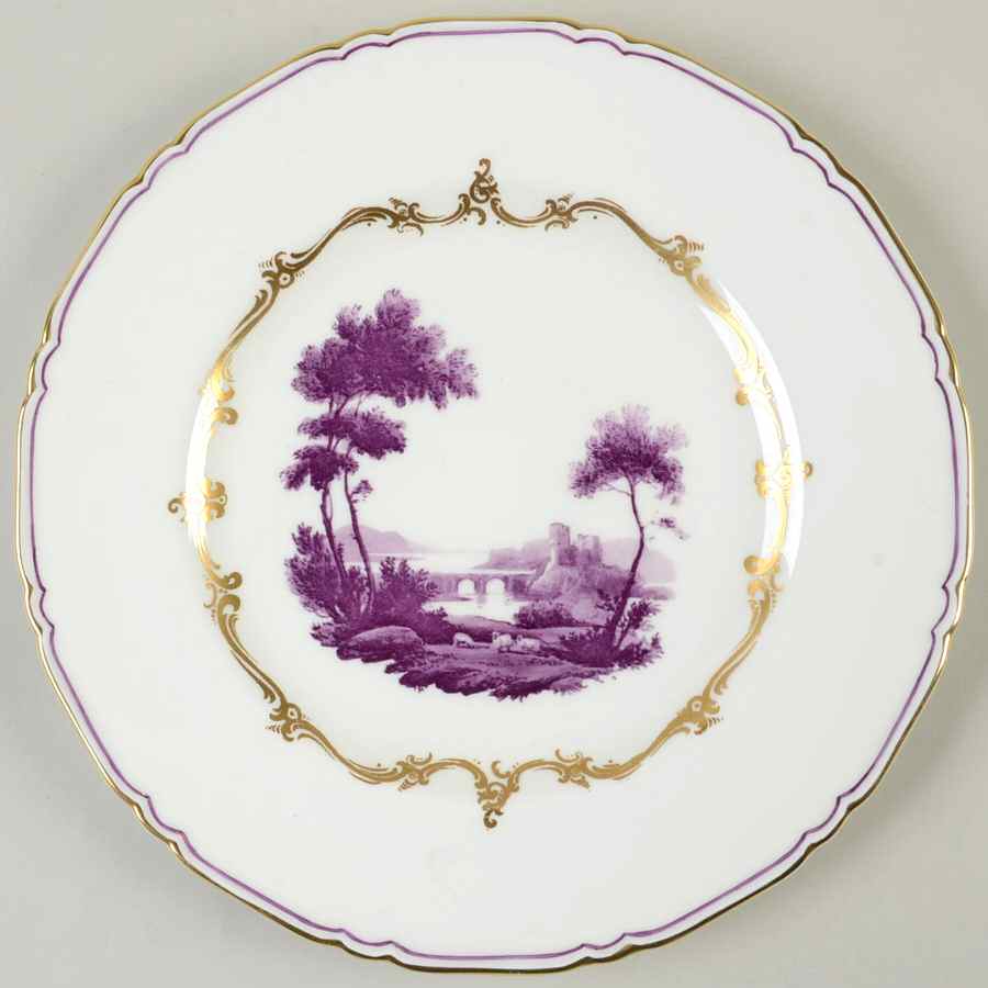 The Chamberlain Purple (Z184 1/2) Luncheon Plate by Royal Worcester-1