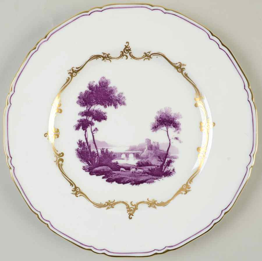 The Chamberlain Purple (Z184 1/2) Salad Plate by Royal Worcester-1