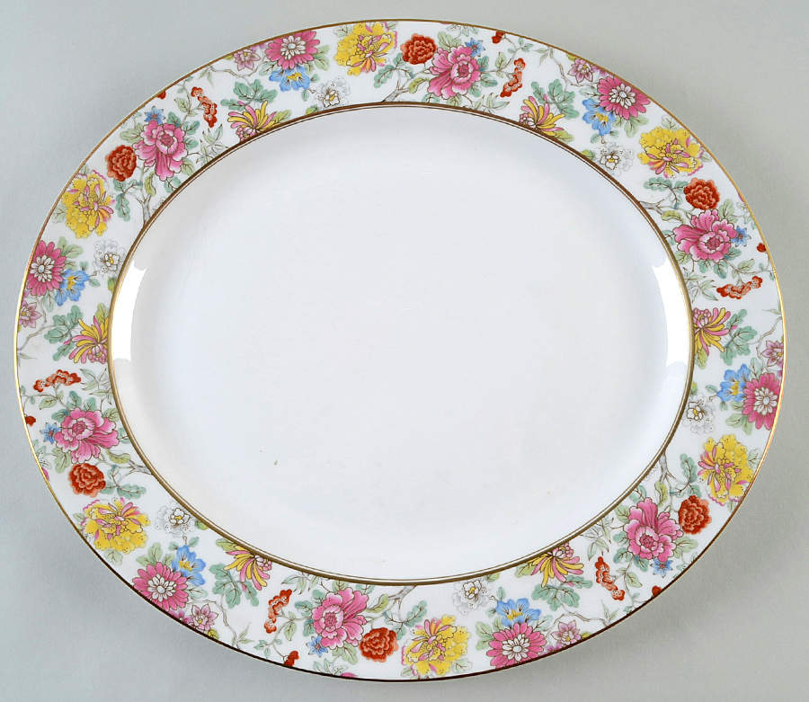 Chinese Garden 13" Oval Serving Platter by Royal Worcester-1
