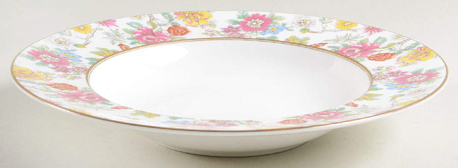 Chinese Garden Large Rim Soup Bowl by Royal Worcester-1