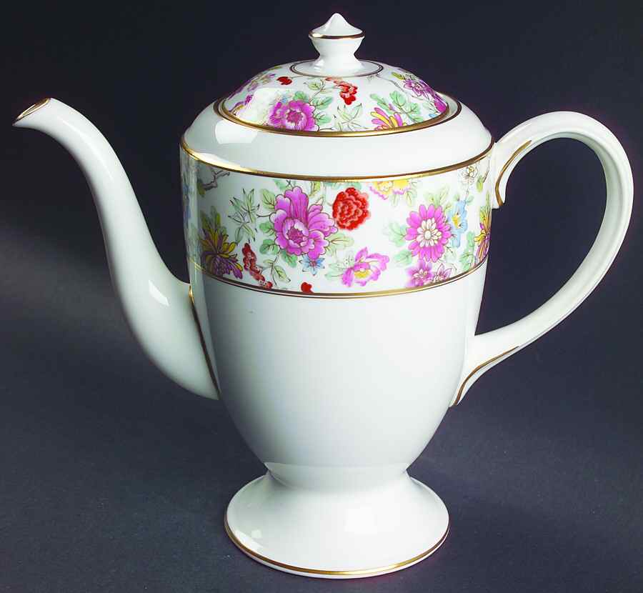 Chinese Garden Coffee Pot & Lid by Royal Worcester-1