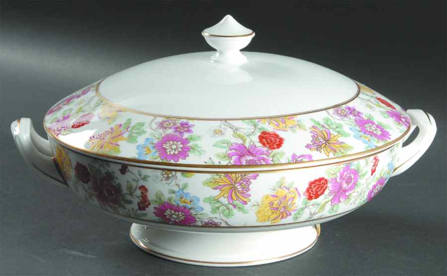 Chinese Garden Round Covered Vegetable by Royal Worcester-1