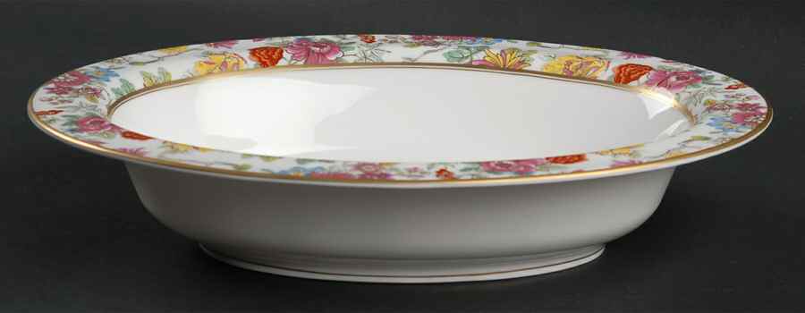 Chinese Garden 10" Oval Vegetable Bowl by Royal Worcester-1