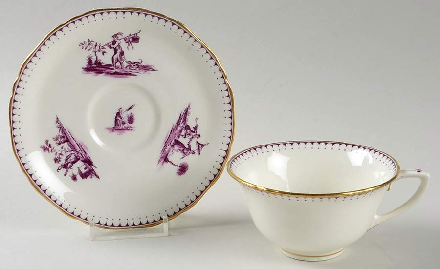 Chippendale Flat Cup & Saucer Set by Royal Worcester-1