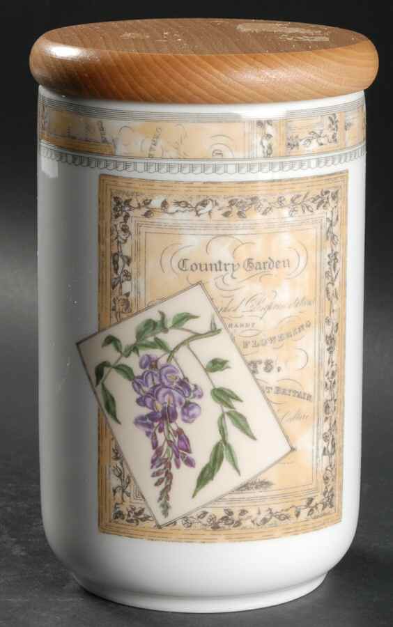 Country Garden Medium Canister & Lid by Royal Worcester-1