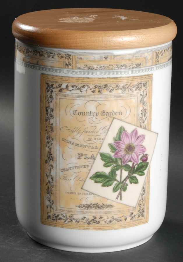 Country Garden Large Canister & Lid by Royal Worcester-1