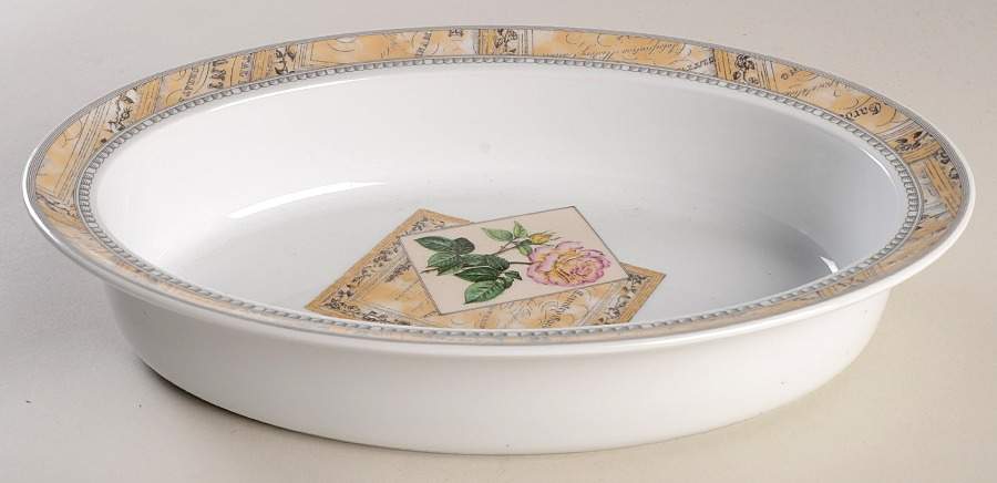 Country Garden 11" Oval Vegetable Bowl by Royal Worcester-1