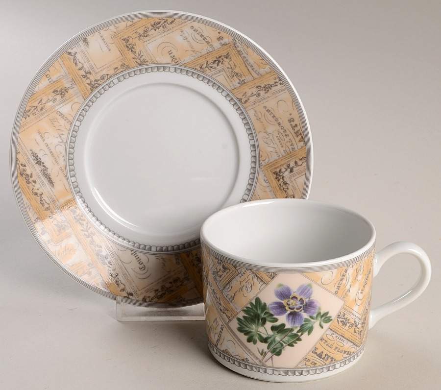 Country Garden Flat Cup & Saucer Set by Royal Worcester-1