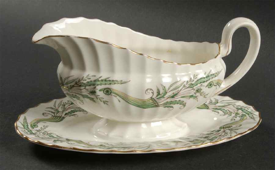 Collingwood Gravy Boat with Attached Underplate by Royal Worcester-1