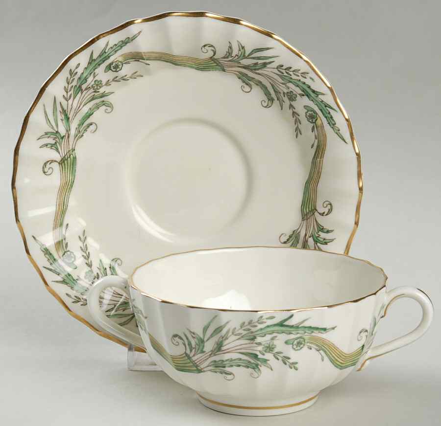 Collingwood Flat Cream Soup Bowl & Saucer Set by Royal Worcester-1