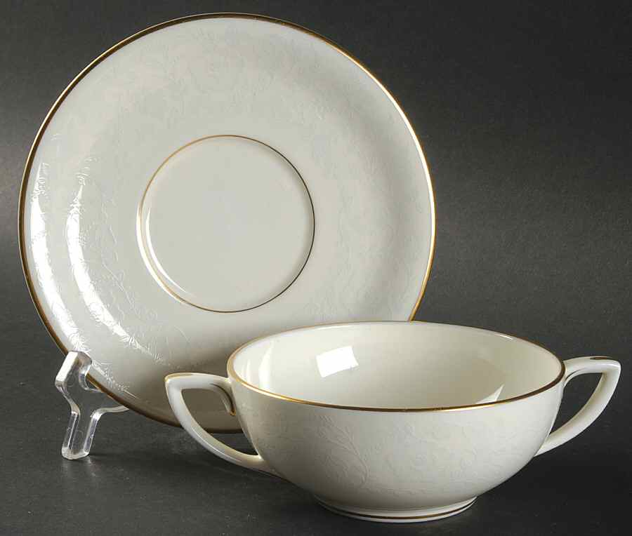 Concerto Footed Cream Soup Bowl & Saucer Set by Royal Worcester-1