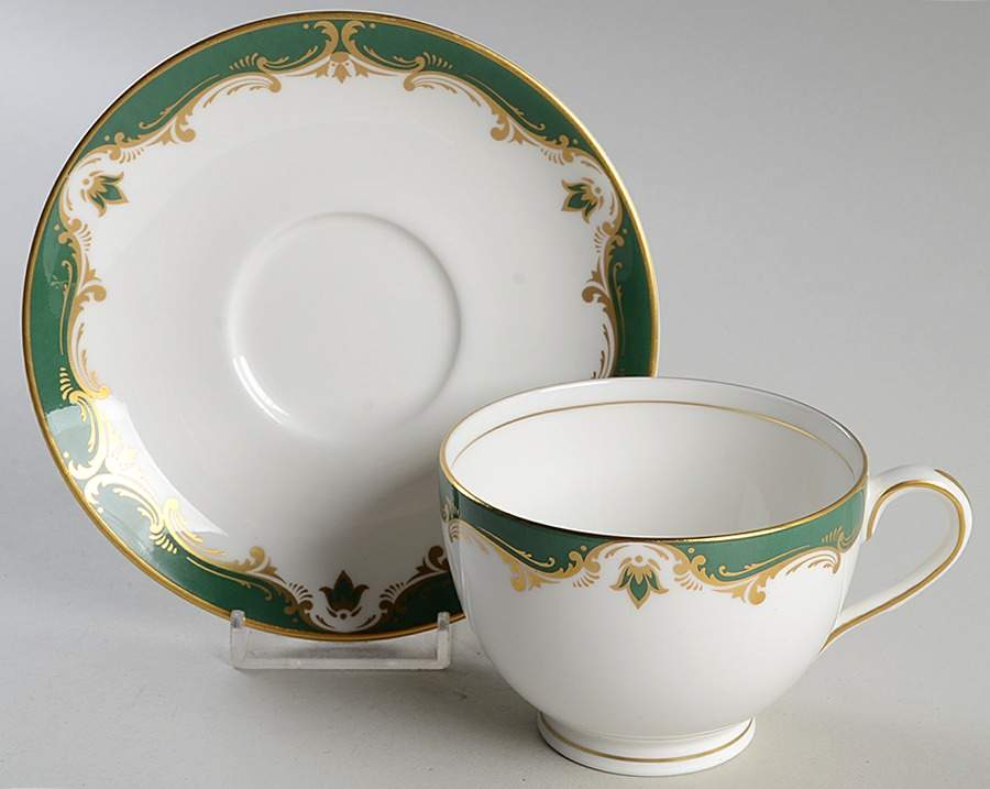 Connaught Footed Cup & Saucer Set by Royal Worcester-1