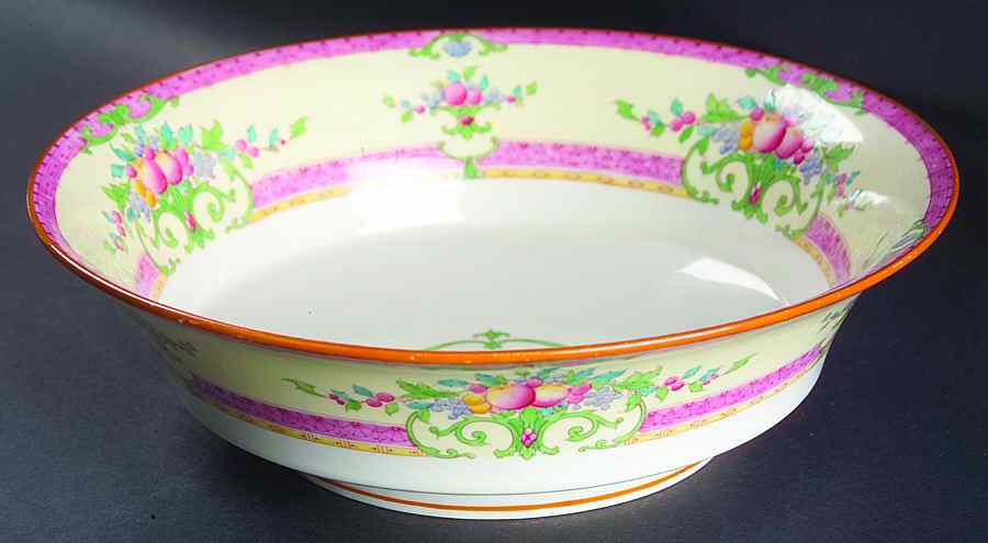 Cordova (Pink Border) 9" Round Vegetable Bowl by Royal Worcester-1