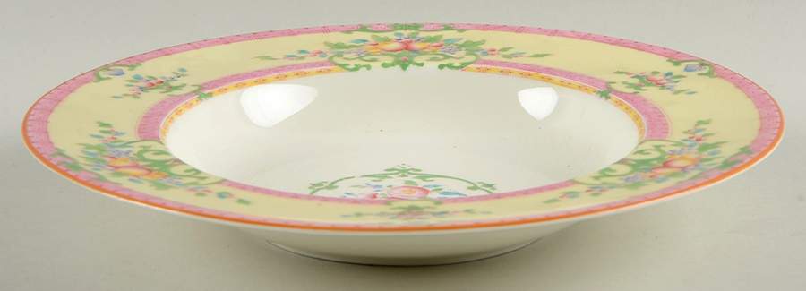 Cordova (Pink Border) Large Rim Soup Bowl by Royal Worcester-1