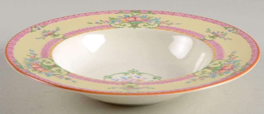 Cordova (Pink Border) Rim Soup Bowl by Royal Worcester-1