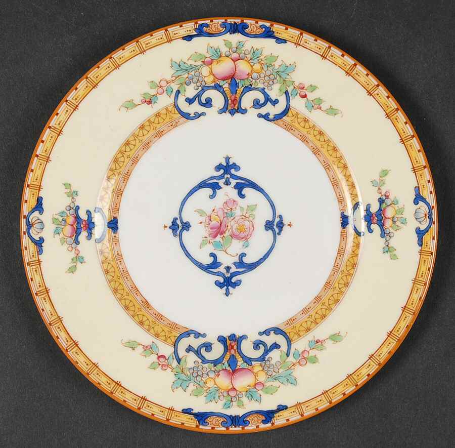Cordova (Yellow Border)  Bread & Butter Plate by Royal Worcester-1