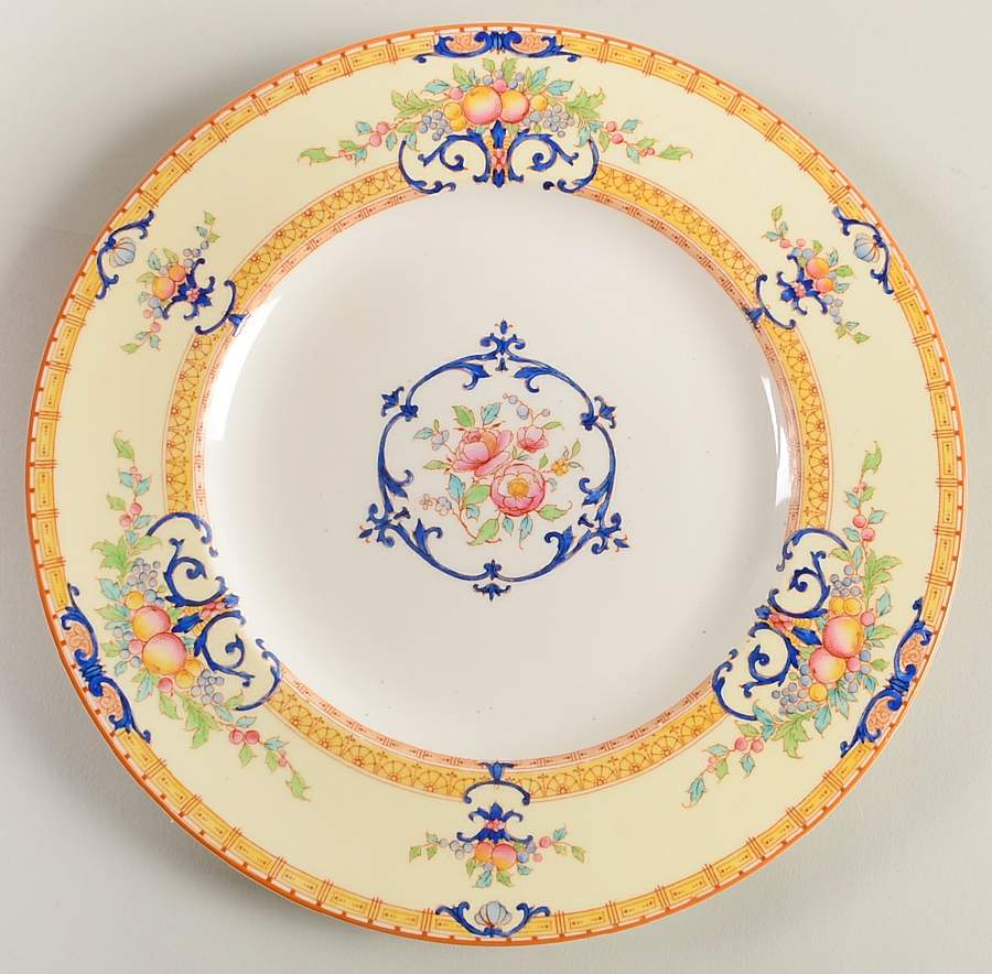 Cordova (Yellow Border)  Luncheon Plate by Royal Worcester-1