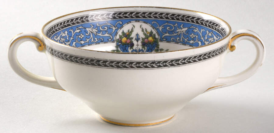 Cornucopia Flat Bouillon Cup by Royal Worcester-1