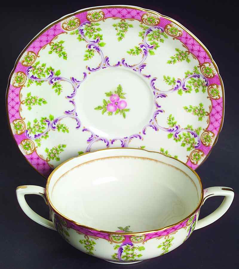 Cradley Flat Cream Soup Bowl & Saucer Set by Royal Worcester-1