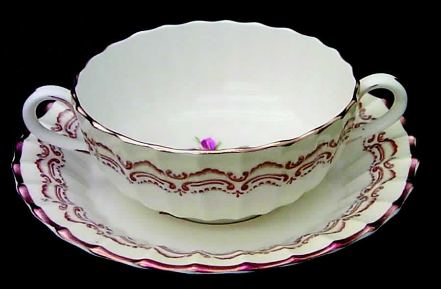 Cromwell Flat Cream Soup Bowl & Saucer Set by Royal Worcester-1