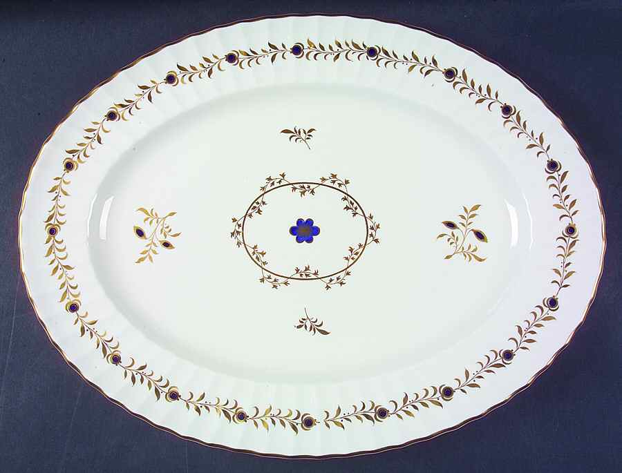 Cumberland Cobalt Blue 15" Oval Serving Platter by Royal Worcester-1