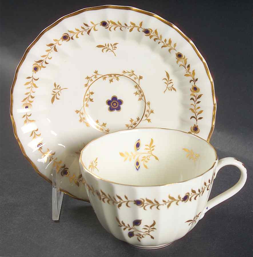 Cumberland Cobalt Blue Flat Cup & Saucer Set by Royal Worcester-1