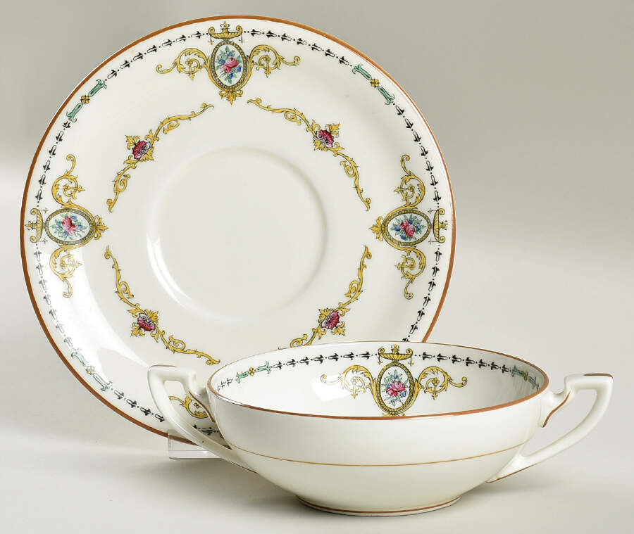 Daphne Footed Cup & Saucer Set by Royal Worcester-1